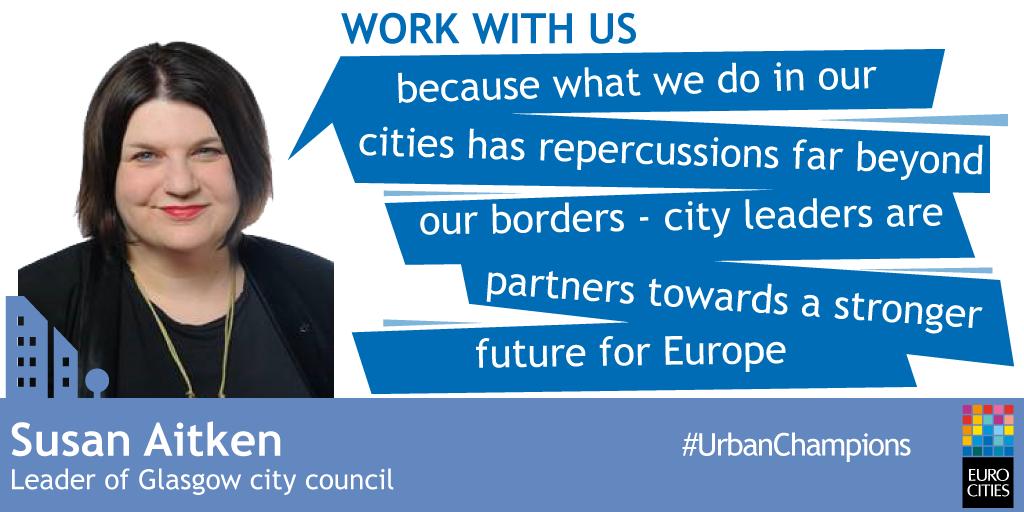 R/T SusaninLangside RT EUROCITIEStweet: Work with cities for a stronger #FutureOfEurope says SusaninLangside 
#UrbanChampions can provide the boost Europe needs!