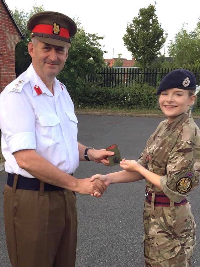 Congratulations to Florence Cordell who was promoted to @BedsHertsACF 5 Company Sergeant Major by @VLLBeds @NatTrngAdviser an awesome achievement! Looking forward to working with you on #ACFAnnualCamp19 #followthesapper #sappersmart