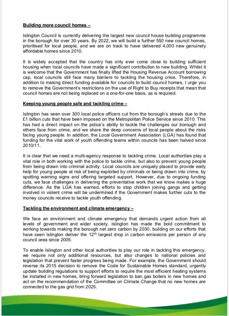 RichardWatts01's tweet photo. Welcome to your new job @RobertJenrick. I've sent you this letter about the urgent priorities @IslingtonBC &amp; local government need you to act on. On each, there is no time for delay. Look forward to hearing from you. https://t.co/xairQwHpTR