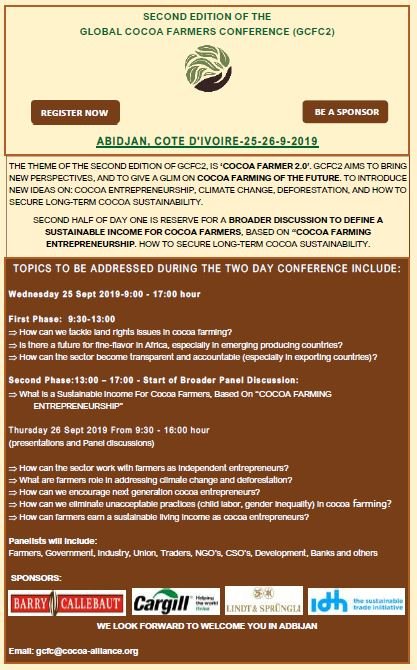 CocoaAlliance's tweet photo. Cocoa Farmers Income, has been for decades, the most discussed issue in the sector, unfortunately until now. FCA invite farmers, governments, unions to a broader debate in Abidjan. English https://t.co/eaCEriZIr8 French https://t.co/RTZid4jExT to register https://t.co/GVYEfMqd3Q https://t.co/oYKJg3QcGT