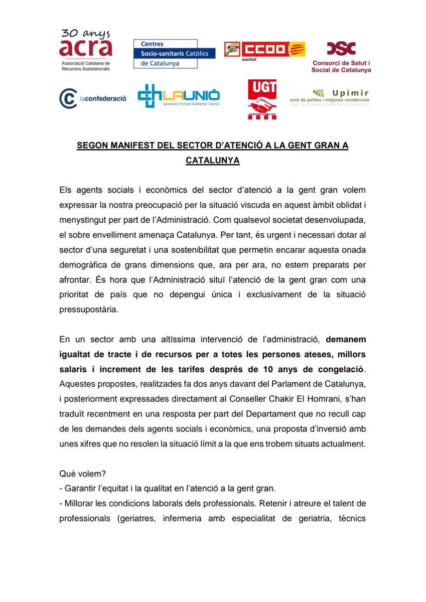 uchcat's tweet photo. Les entitats signants del "Segon Manifest d'atenció a la gent de Gran de Catalunya" hem anat al Parlament per fer-ne entraga als grups polítics i al conseller @ChakirelHomrani.
@CSC_Consorci @Upimir @uchcat @LaConfederacio
@CCOOGeriatria @fespcat #csscc https://t.co/jnlfDVOs80