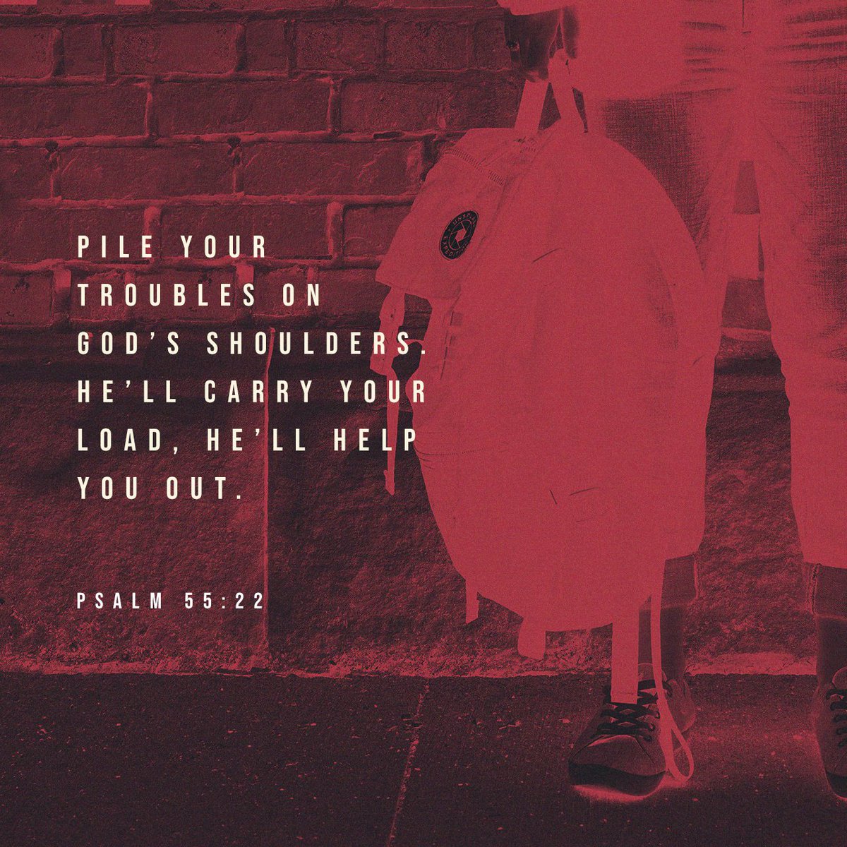 Daily_Bible's tweet image. Pile your troubles on GOD’s shoulders— he’ll carry your load, he’ll help you out. He’ll… bible.com/97/PSA.55.22