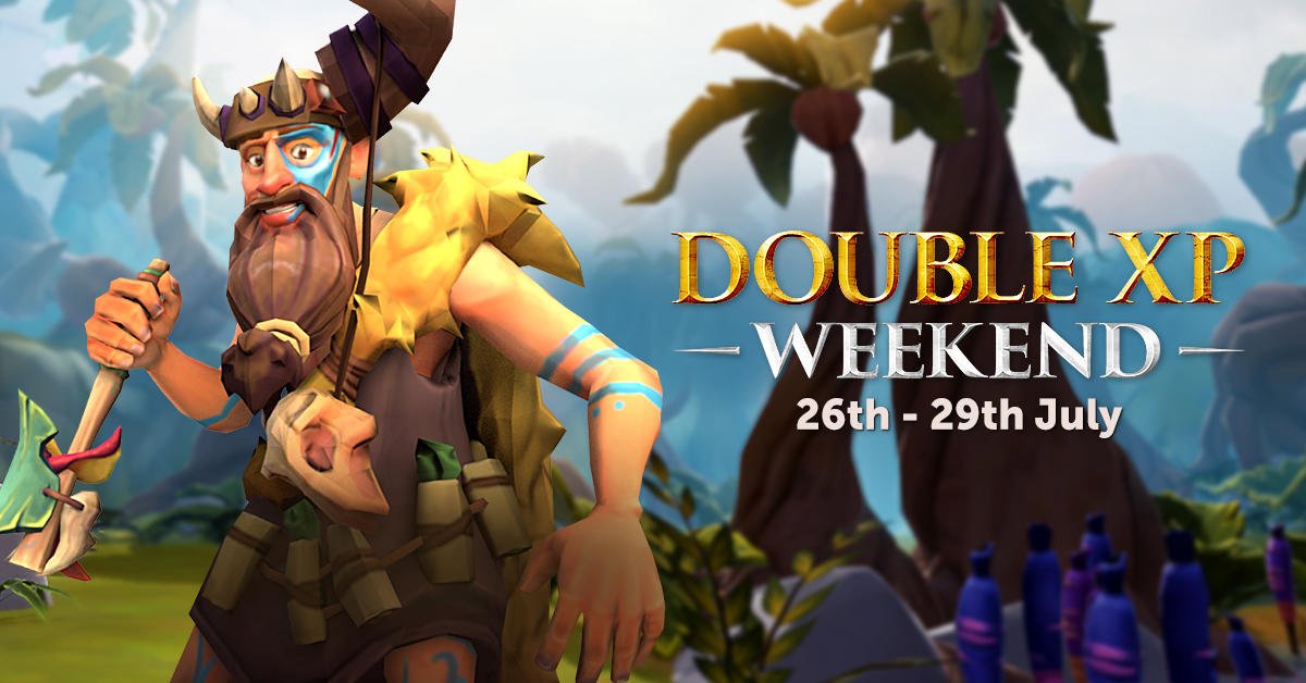 RuneScape's tweet image. ⭐ #DoubleXPWeekend launches in just 24 hours, gains start to flow faster this Friday at 12:00 Game Time. Be ready!

Rules &amp;amp; Restrictions: runescape.com/community/doub…
