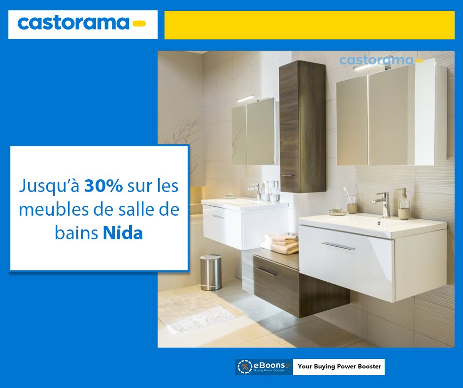 eboonscom's tweet image. It's so hot that you want to renew your #bathroom.
From now on with Nida, get 30% off all #furniture.
Take advantage of the offer until August 06, 2019.
bit.ly/30TqEyA
_________________________
#eboons #promotion #Castorama