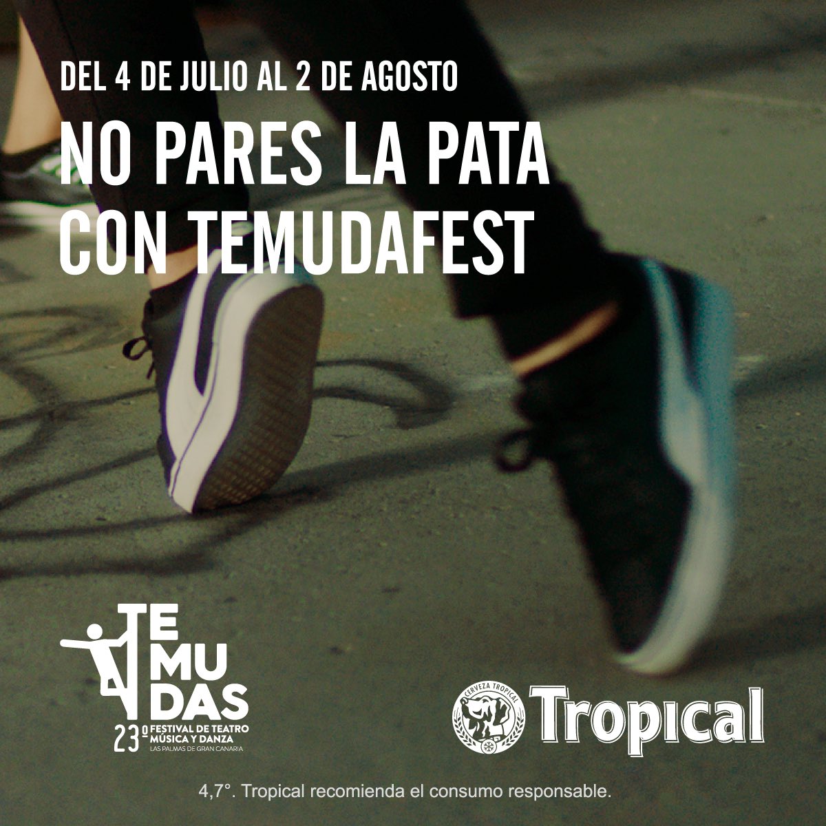 cervezatropical's tweet photo. “Una ciudad llena de cultura y de su gente bonita” 💚 es una frase de @LPATemudas que invita a que salgamos a disfrutar del festival de teatro, música y danza más esperado del año.
#nopareslapata por las calles de #laspalmasdegc y vive la 23º edición de #temudasfest
🦶🏻🍻💚🎭 https://t.co/7GFbnvrf0r