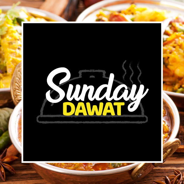 Dawat is an Urdu word for a feast - celebrating joyous and special occasions. For us any time we see our customers is a joyous occasion, so we’re now calling our buffets Dawats!
Join us for our first Sunday Dawat - same time, same great food, just a different name!