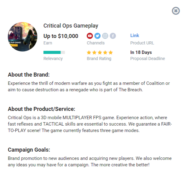 Seems like <a href="/CriticalOpsGame/">Critical Ops</a> is finally throwing some cash @ marketing to attract more players👏