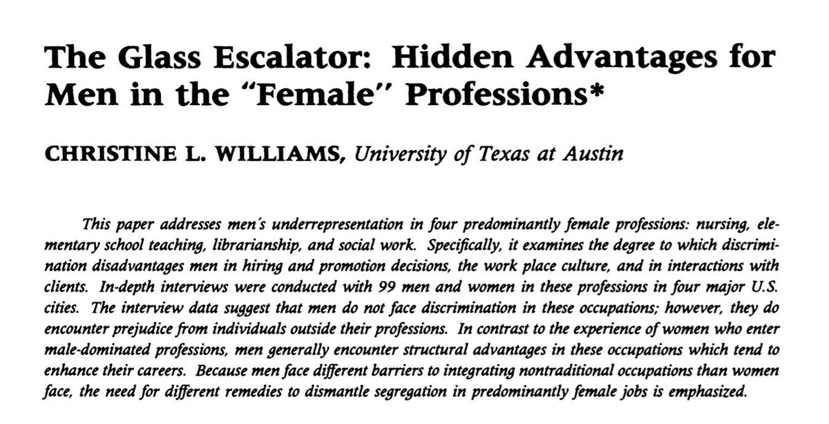 Dr Michael Flood on Twitter "Men who enter stereotypically feminine