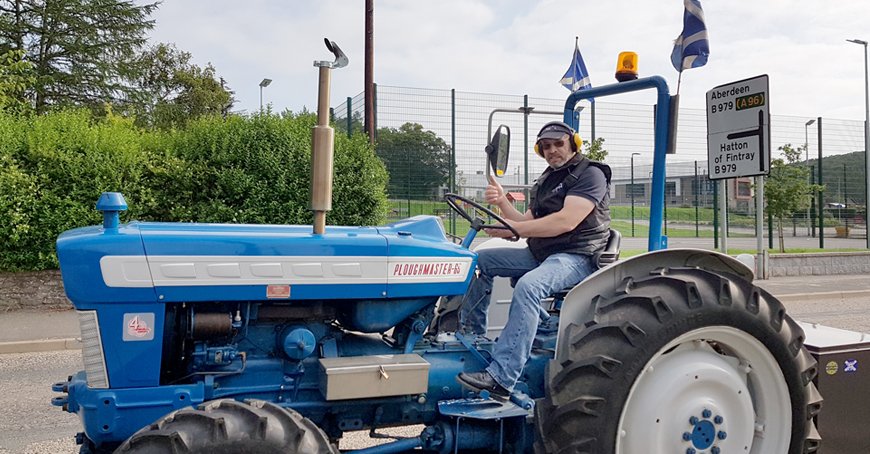 Our Fabricator Kenny Gill is off on his yearly tractor journey north. This year he and his friends are raising money for Hebridean Men's Cancer Support Group. 
Eztek is proud to sponsor this endeavor and we wish Kenny good luck and good weather on his travels!