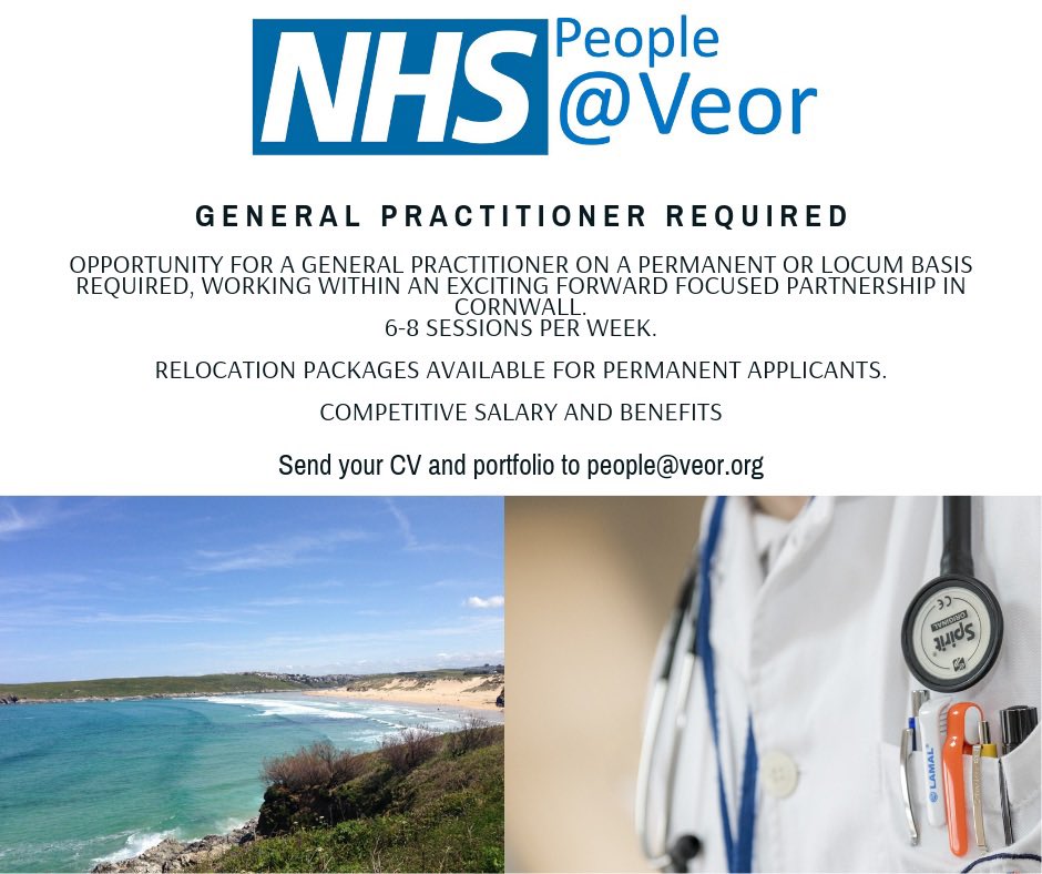 #GP required over the summer and beyond in #Cornwall #LocumGP or permanent, get in touch