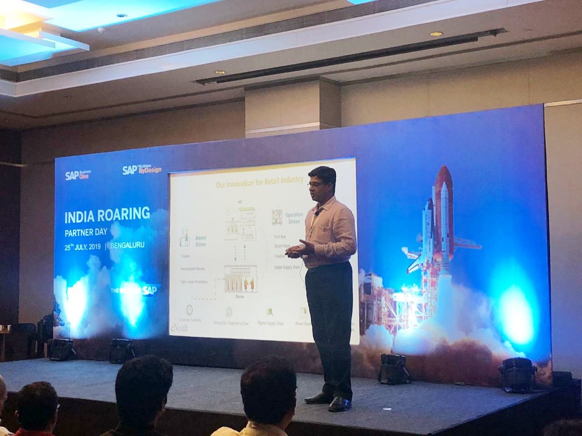 enoahisolution's tweet photo. Our Vice President Mr. @harisrikanth72  presenting eNoah's #Retail Solution for #SMEs at #SAPBusinessOne India Partner Meet, #Bengaluru

#IntelligentEnterprise @SAPBusinessOne #eNoah @SAPIndia  #SAPHANA https://t.co/EfZc2SfZP0
