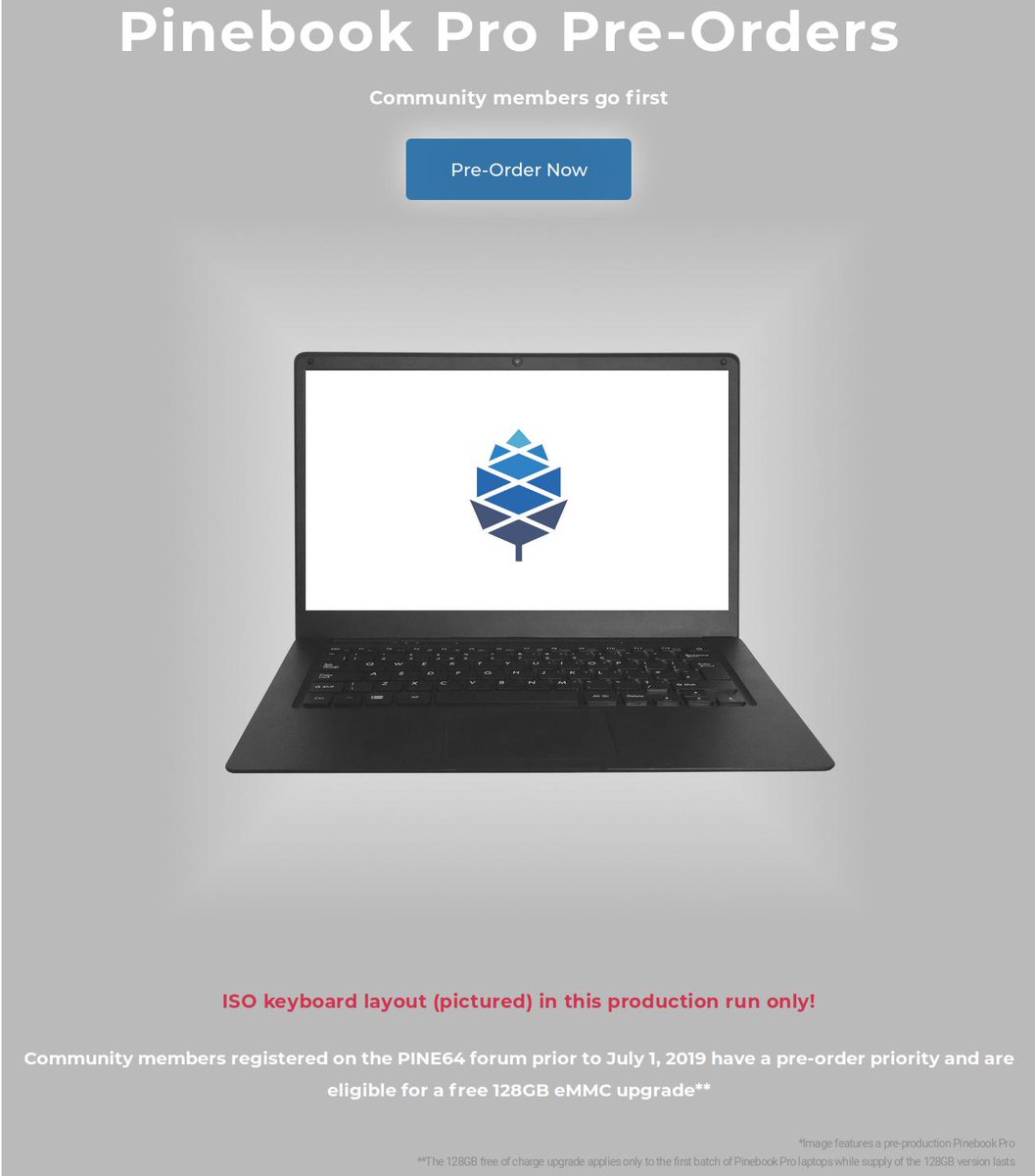 thepine64's tweet image. #Pinebook Pro pre-orders for community members registered on the forum are now live: pine64.org/PBPCoupon/inde…