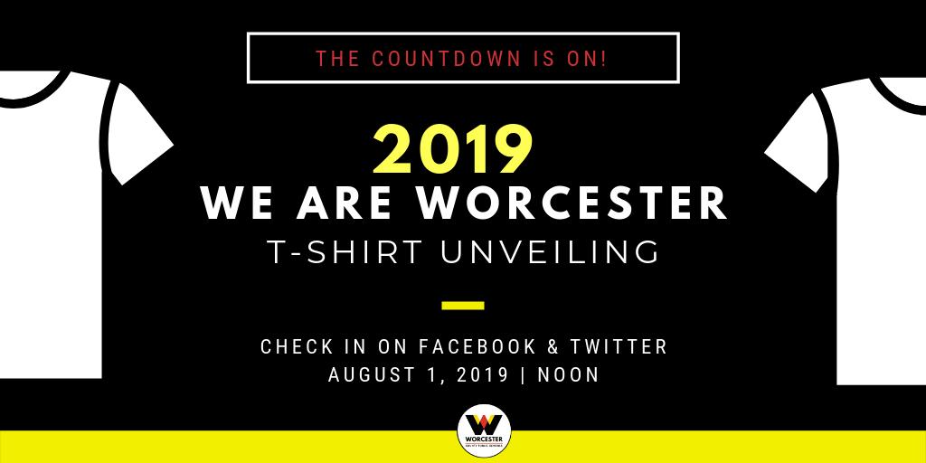 WorcesterSystem's tweet photo. Attention @WorcesterSystem, the #WeAreWorcester Opening Kick-Off is just a month away! Start getting excited as we begin to reveal surprises, new merch, and on August 1, we'll reveal the official design of the 2019 t-shirt! https://t.co/tPA5mIDAVB