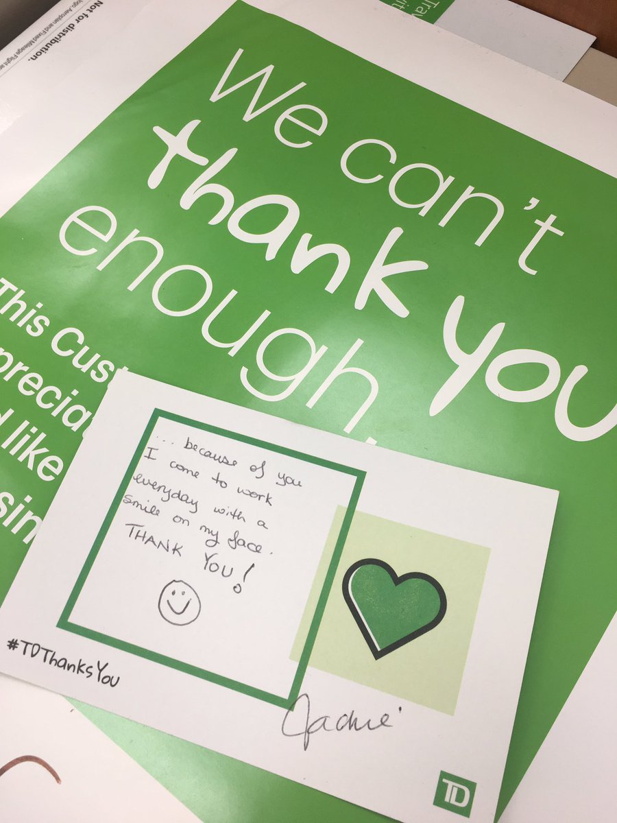 RoverJackie's tweet photo. Celebrating our wonderful customers today and everyday #TDThanksYou  @GerardDinneen https://t.co/oU2XP41j8n