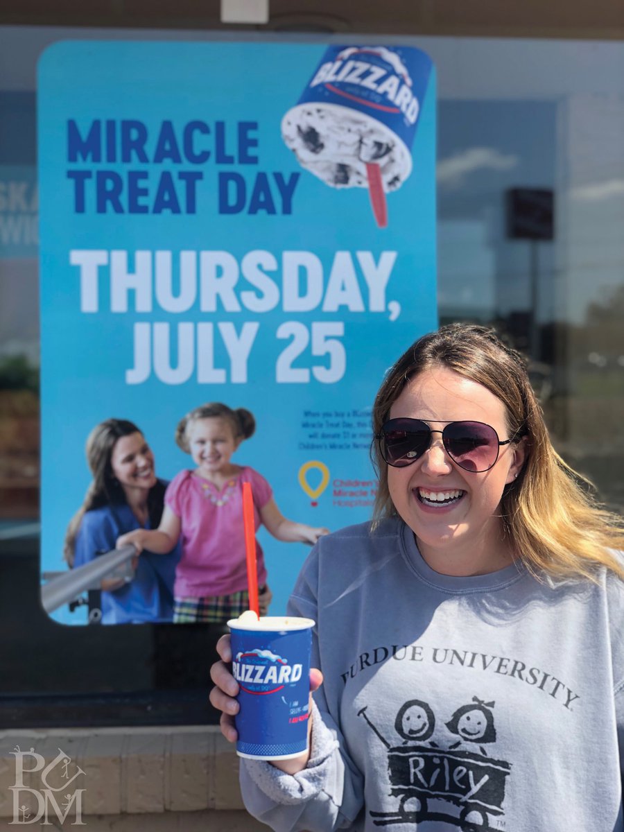 PUDM's tweet image. We’re all smiles because it’s Miracle Treat Day! For every Blizzard sold, Dairy Queen will donate $1 or more to a Children’s Miracle Network hospital. Treat yourself to some ice cream FTK! #MiracleTreatDay #DM4MiracleTreatDay