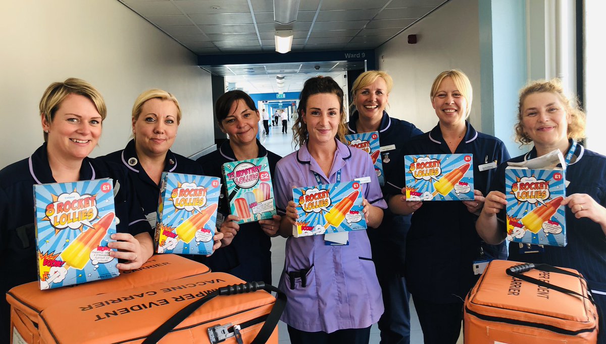 Senior Nurses at  <a href="/MidCheshireNHS/">Mid Cheshire Hospitals 🏥</a> have been handing out ice lollies to frontline staff to thank them for their hard work during the hot weather <a href="/julie_tunney1/">Julie Tunney RN</a>  <a href="/sallymann9_mann/">Sally Mann</a> <a href="/RuthHeaton/">Ruth Heaton</a>   @JennyMumof5 @BelindaDean1974 <a href="/HelsWilliamson/">Helen Williamson</a> <a href="/Naomi33550293/">Naomi</a> <a href="/rachwilko73/">Rachel Wilkinson</a> <a href="/Sam_Edisbury/">Samantha Edisbury</a>