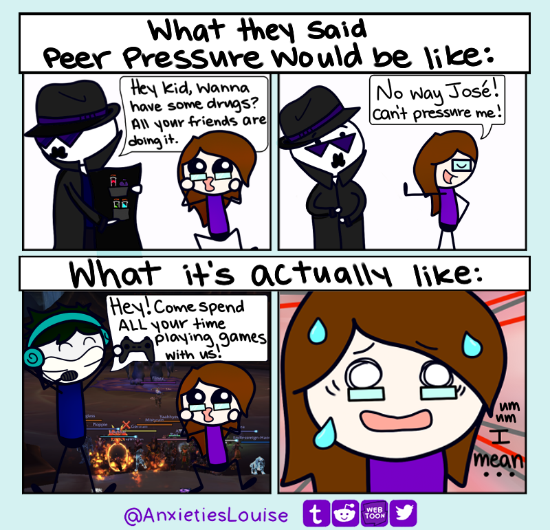 AnxietiesL's tweet photo. Peer Pressure

#comic #webcomic #comics https://t.co/U5jAA0u3eL