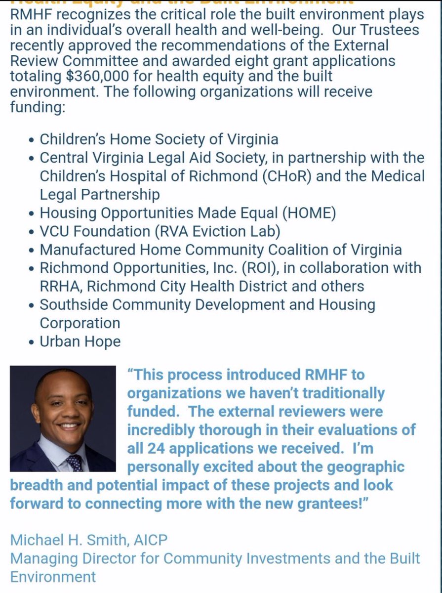 RaceCapitol's tweet photo. Time for #RVA Equity Stories:
That time Richmond Memorial Health Foundation has a commitment to #healthequity & grants over 3 quarter of a million dollars, $735,340, to Richmond orgs. #RMHF
Guess how many orgs are Black run?
Is this equity??? -πΉ
https://t.co/ed615Imab2 https://t.co/kjEEWHzYkc