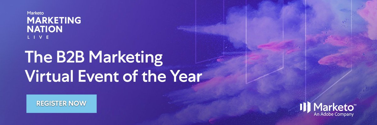 scass's tweet photo. Join us for #MKTGNation Live a one day free virtual event full of inspiring keynotes and in-depth breakout sessions from Marketo experts and customers. https://t.co/tc0ZmH91KM