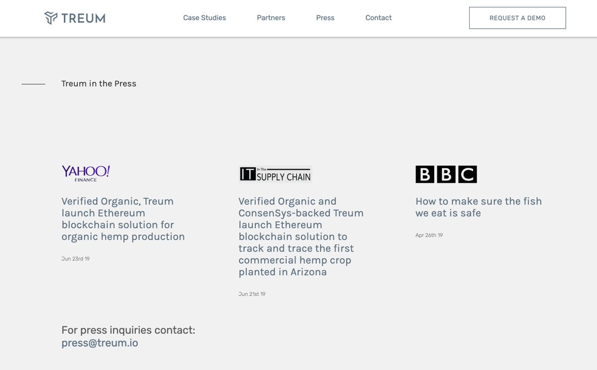 treum_io's tweet photo. Do you know how #blockchain can be used to provide #transparency, #traceability and #trust to our #Food?
Our recent press coverage by @BBC, @YahooFinance and @SupplyChain_IT unveils how we are #tracking #organic #Hemp and #tuna #globally.
#treum https://t.co/lF1SKqquQK