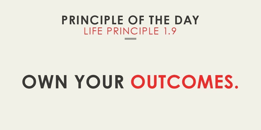 For the most part, life gives you so many decisions to make and so many opportunities to recover from your mistakes that, if you handle them well, you can have a terriﬁc life.

If you're interested in learning more, head to Facebook: bit.ly/ownyouroutcomes