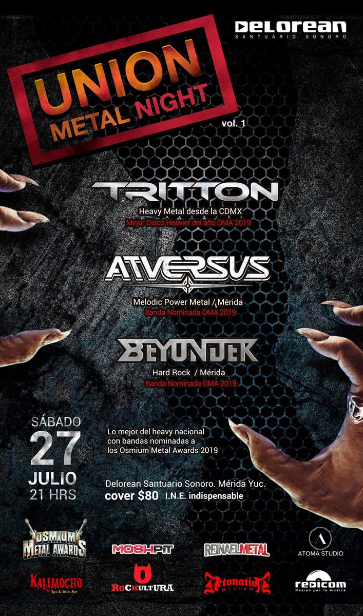 larga_metal's tweet photo. Yucatan apoyemos lo nacional @trittonmetal @EnriqueTritton #tritton @atversusband #atversus #beyonder https://t.co/dPBZTCXjdd