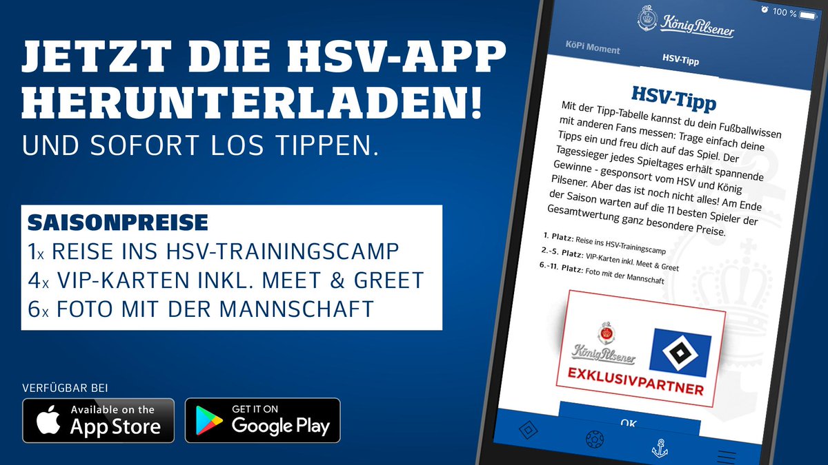 Hamburger Sv Seit Kurzem Konnt Ihr Euch In Der Hsv App Fur Das Tippspiel Zur Saison 19 Registrieren Gebt Noch Heute Euren Tipp Ab Und Gewinnt Direkt Am 1 Spieltag
