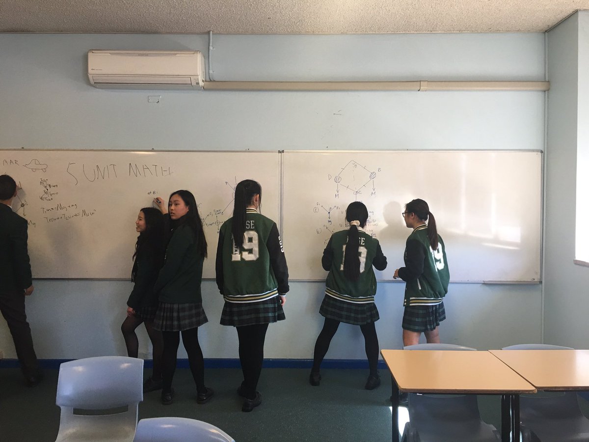 Excitement today as my students try out the ‘new to us’ whiteboards. Thanks to <a href="/pgliljedahl/">Peter Liljedahl</a> and <a href="/enzuber/">Nordin Zuber</a> for the inspiration to use #VNPS. Now the discussion in our visibly random groups #vrg is more visible. #buildingthinkingclassrooms #thinkingclassroom @thinkingclssrms