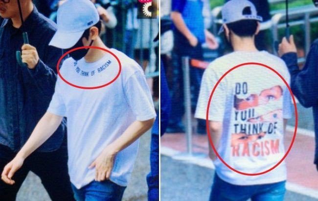 Baekhyun wearing anti racism stuff