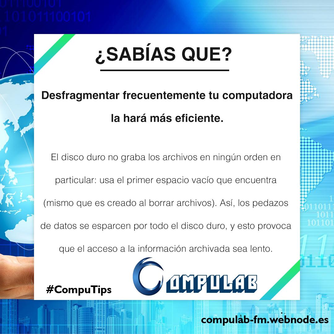 Compulab Fm On Twitter La Desfragmentacion Consiste En Reagrupar