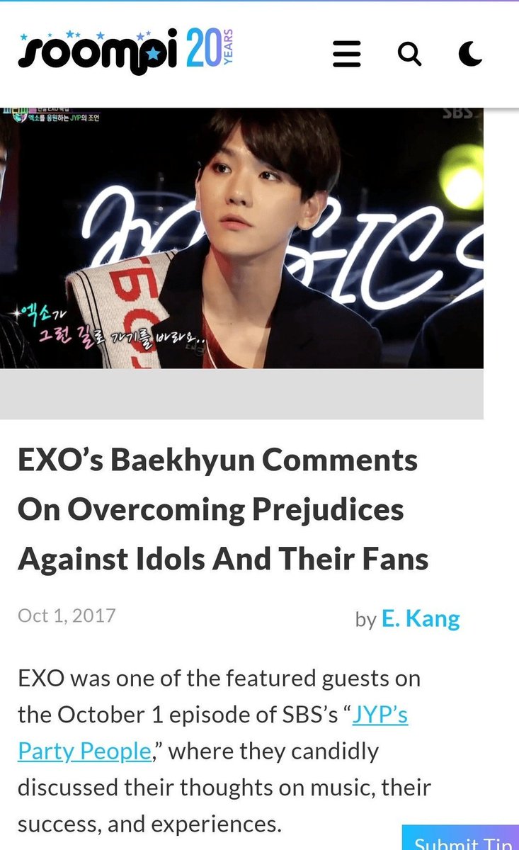 Baekhyun taking stand for all kpop idols and their fans. He discussed how some people view idols and their fans also explained how fans are called disgusting names. He just wants people to treat everyone equally all hardworking idols and their fans deserve respect.