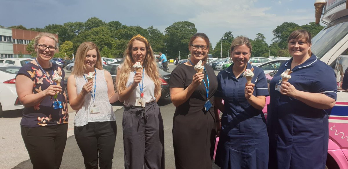 The OD Team enjoying their ice creams on a very hot day in work! Thanks @WUTHstaff Executive Team.....it’s very much appreciated. #staffhealthandwellbeing #staffengagement