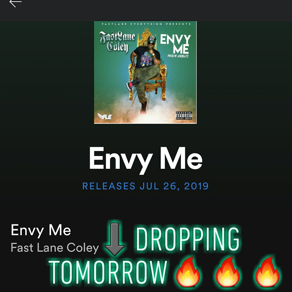 FastLaneColey's tweet photo. My new single ENVY ME dropping tomorrow on every major platform🔥🔥🔥🔥
#FastLaneColeyMusic #FastLaneFamily #FastLaneEverything #HipHop #HipHopArtist #Rap #hiphoplover #music #musicLovers #rapper #rapfans #indyartist #INDIEARTIST #TennesseeMusic
#731Music #FastLife #HipHopCulture https://t.co/MCPHwVMfCf