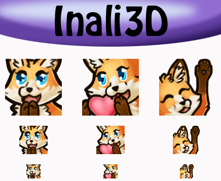 Inali3D's tweet photo. Hey everyone! I've decided to open Twitch emote commissions!!! #twitchemotes #emoteartist #commissionsopen https://t.co/gXq2X5R4Ls