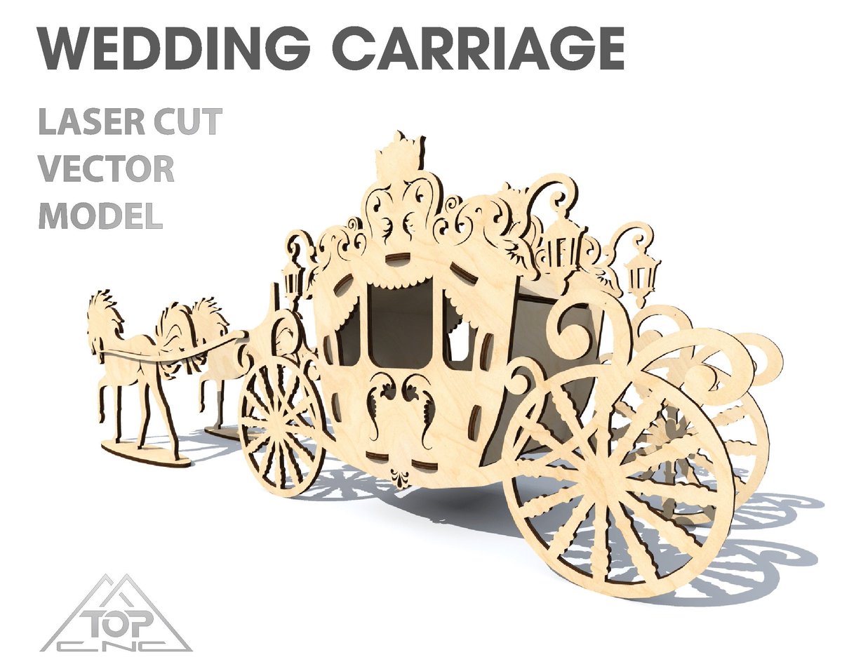 TOPCNC1's tweet photo. Decorative Wedding Horse Carriage, Box for Flowers, Sweets, Money, Wedding Gift, wedding treasury horse carriage, cnc file, vector model
#topxcnc 
#topcnc 
#lasercut 
#vectormodel 
#lasercutting 
#etsy 
#cncfile https://t.co/kHgdazxhCz