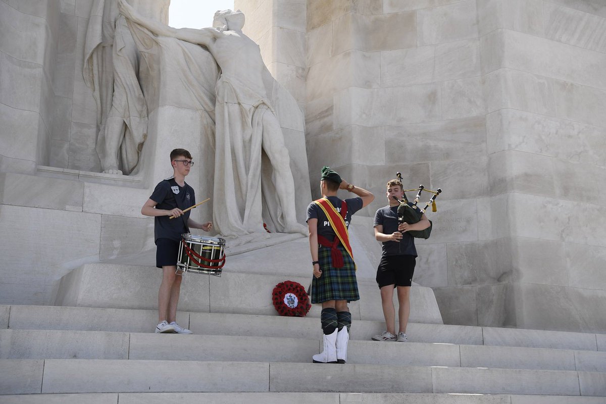 Ex CAMPBELL REFLECT - Day 3: Today we paid our respects to 7 OC's who are commemorated at the Memorial to the Missing at Arras before visiting the underground tunnels at Carriere Wellington. The Band then played at Vimy Ridge, Canada’s largest overseas National Memorial.