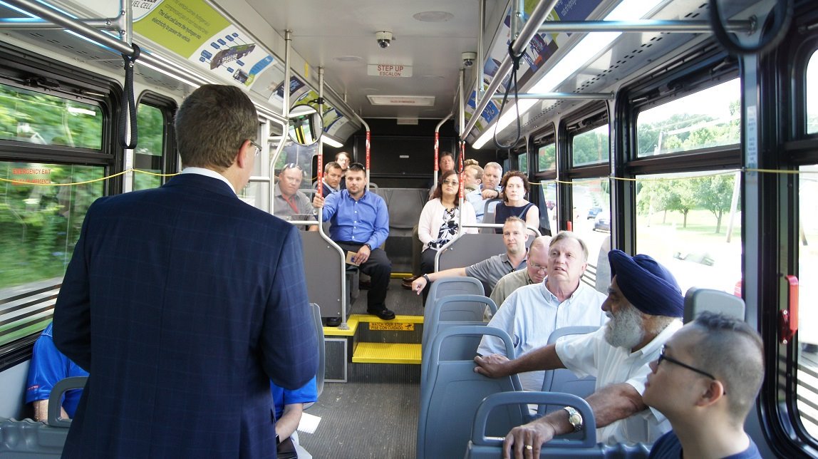 MidwestHydrogen's tweet photo. Yesterday, @SARTAonline  and @calstart hosted a site visit in which transit professionals and industry leaders from several states met to learn more about hydrogen as a method of transportation. We're excited to be a part of this process and to educate along the way! #fuelcells https://t.co/IrOdIUUnpf