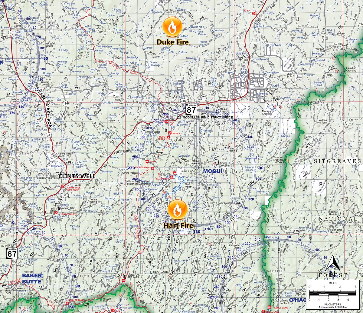 CoconinoNF's tweet photo. #HartFire Firefighter on the Hart Fire are beginning ignitions to remove forest fuel in areas which could lead to a catastrophic wildfire or damage the Cragin Watershed. #CWPP @NWTF_official Smoke is expected to move to the northeast. @HappyJackLodge @CoconinoSheriff https://t.co/owRLbSvTk3