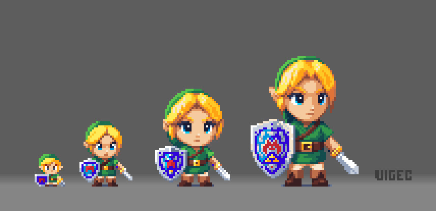 Link from zelda, pixel art