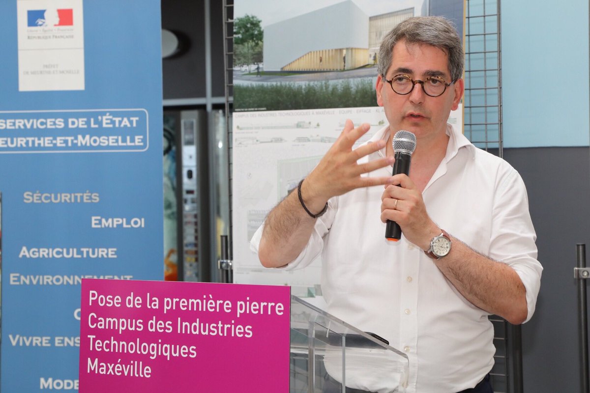 regiongrandest's tweet photo. Soutenir la #Formation et les filières d'#excellence : @JeanROTTNER a participé à la pose de la 1ère pierre de l'extension du Campus technologique des Industries de Nancy - Maxéville @UimmLorraine : aménagement d'ateliers, amphithéâtre de 200 places ... Fin des travaux été 2020 https://t.co/iaRpT2O6Dl