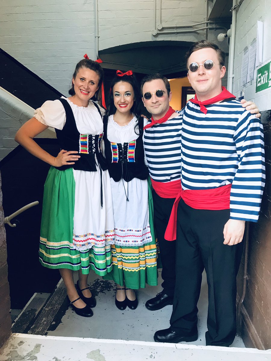 KellettMatthewJ's tweet photo. Marco, Giuseppe, Gianetta &amp; Tessa about to hit the stage for the first time in @GSoperaco ‘The Gondoliers’ this evening at Buxton Opera House! With @EmmaWatkinson4, @JuliaMariko &amp; Jack Roberts! #gilbertandsullivan #thegondoliers #opera https://t.co/MQmF4rpmwP