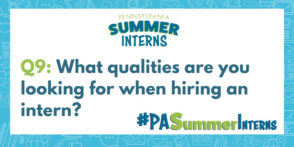 PALaborIndustry's tweet image. Q9: What qualities are you looking for when hiring an intern? #PASummerInterns #NationalInternDay