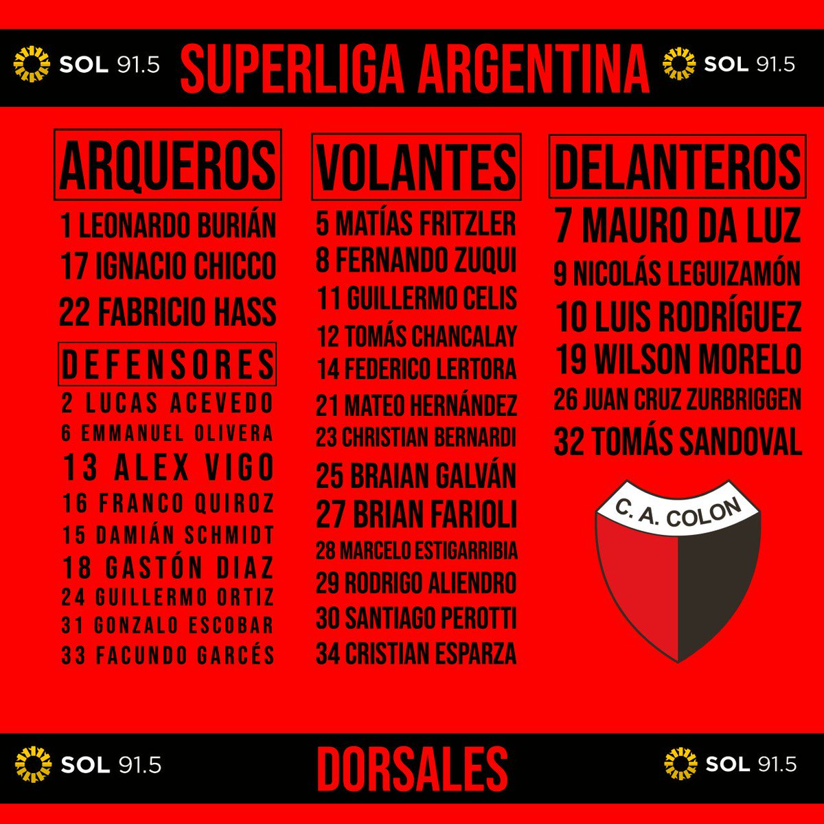 nachoabatromero's tweet photo. #Colon dorsales temporada 2019/2020 #plantel #numeracion #numeros @fmsol915 @Tebann https://t.co/5FI7YyVuY4