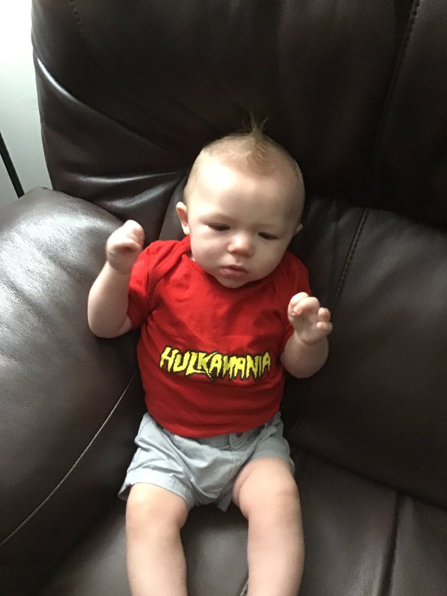 DoubleJ_Milonas's tweet photo. 6 months old and already a #Hulkamanic @HulkHogan https://t.co/dS3ybp9Q1m