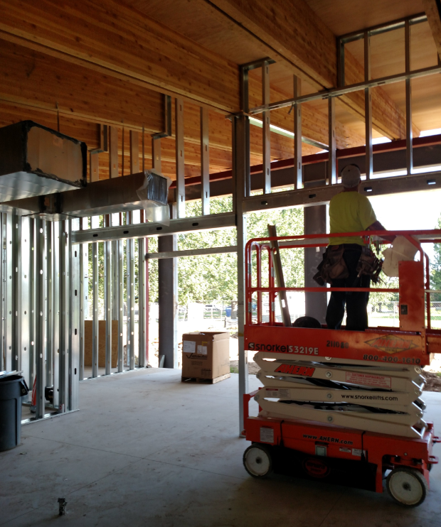 AscentCon's tweet photo. We're so excited with how the education center at #WheelerFarm is coming along. Right now we're working on HVAC, roofing, electrical, and measurements for windows and glass. This space will provide a teaching space with direct access to hands on experiences. #education #nature https://t.co/sc64vHJqQV
