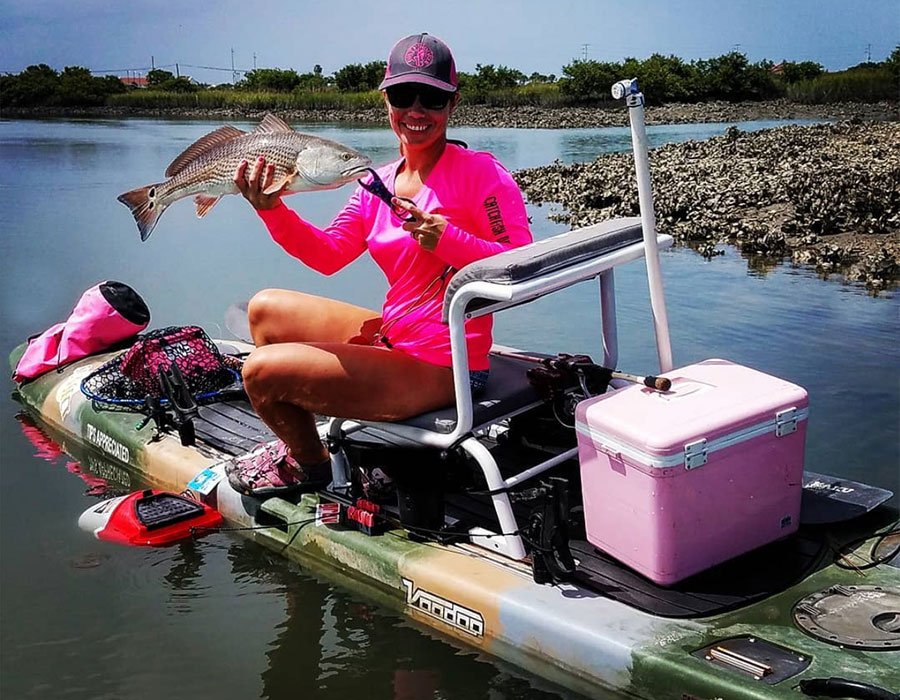 EngelCoolers's tweet photo. Fun day on the water with #yakfishinchick and #staugustinekayakfishing . Pink #engelcoolers #dryboxcooler completes the look! #staugustinepaddlesports #kakukayak #kakuvoodoo #redfish #blackdrum #catchandrelease #kayakangler #trigger #ditchbox #liveoriginal https://t.co/OqWD2xYyEl