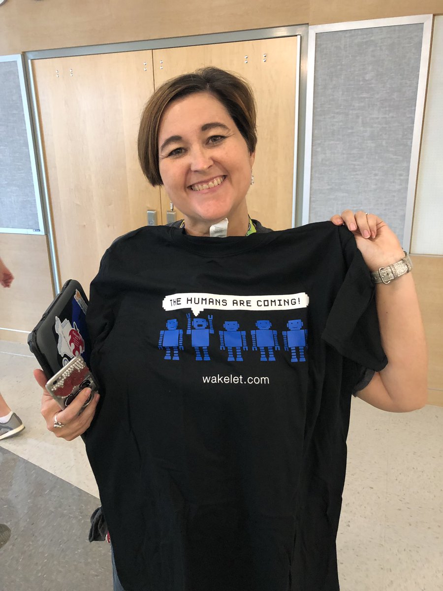 CandaceJames07's tweet photo. Congratulations @Mrsmacwp for winning at #edcamptyler. Special thanks @wakelet for the awesome t shirts. https://t.co/PYv6NLO0L0