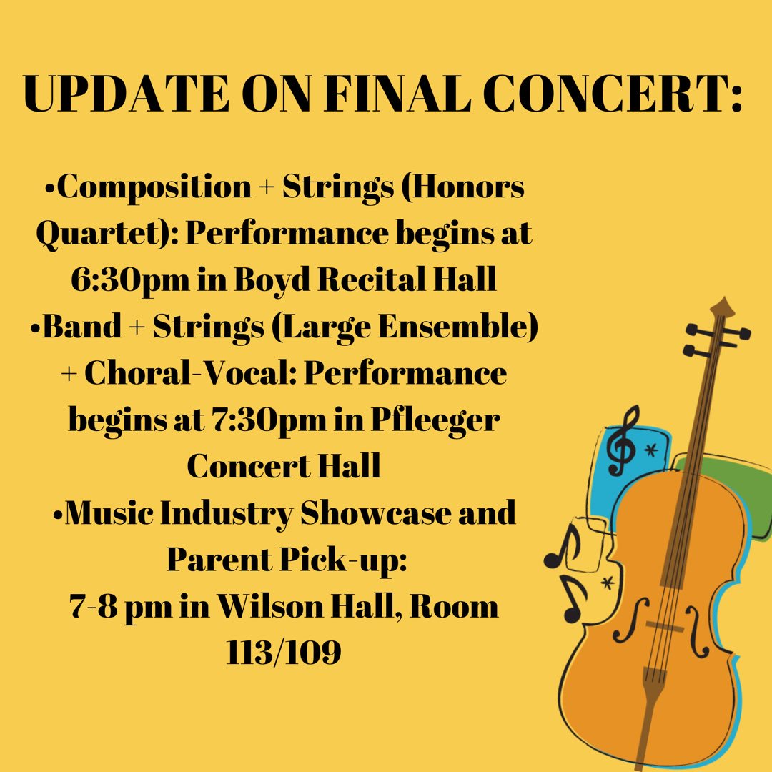 We are so excited for final presentations and performances TONIGHT!!! Please join us for a wonderful evening of music! 🎼🎶🎸🥁🎻🎺🎷🎹🎧🎤