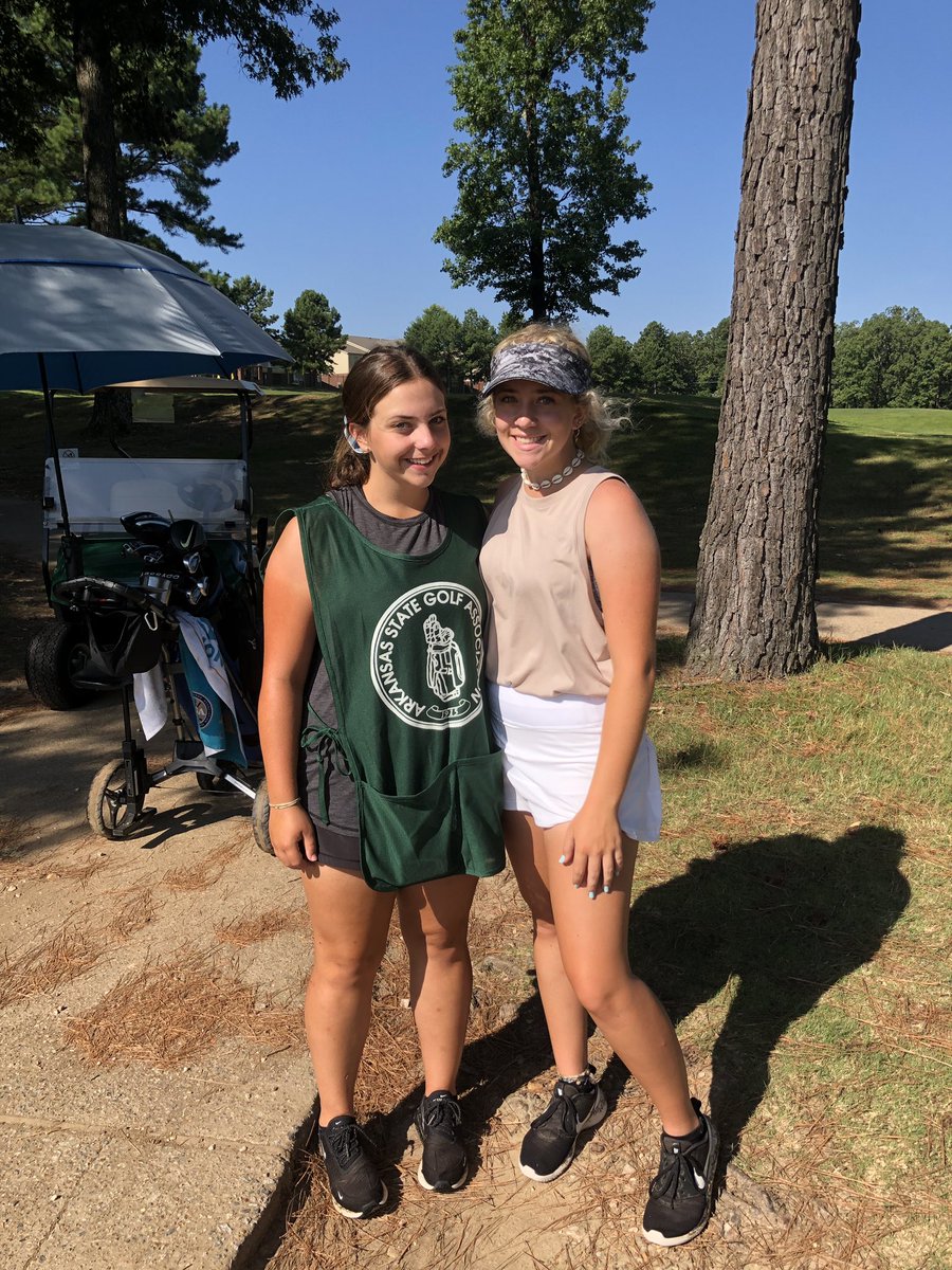 ASGAgolf's tweet photo. Sister, sister!
Maggie Huet back on the course today caddying for her sister, AbbyLea Huet, after their intense round yesterday. #jrmatchplay https://t.co/bioOUNFcpZ