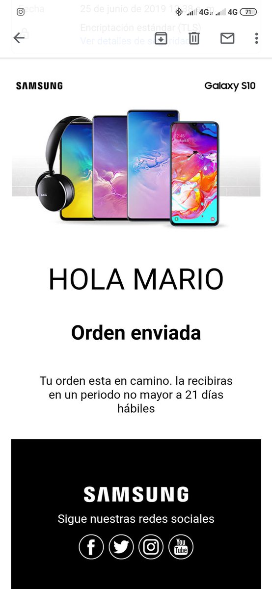 MarioCs18's tweet photo. @SamsungLatin Buen Dia, Buen día, ya va un mes desde que fue enviada mi orden y aun no tengo información del estatus de la misma. https://t.co/OTaIeN7DPB